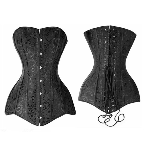 2017 hot Sexy black Corset dress 12 Steel Bwomens black Lingerie Gothic lace corset dresses bustier short dress for ladies plus size