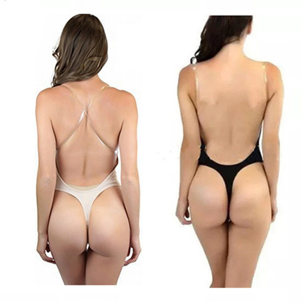 Invisible Bra for Women Push up Sexy Backless Bra Plunge Bras Bralette Clear Strap Brassiere Bodysuit Bralet Plus Size 32-38