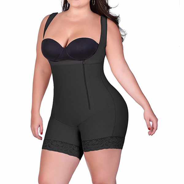 S-6XL Zip up Tummy Control Slimming bodysuit body shaper Waist trainer with butt lifter butt enhancer for post partum women E116
