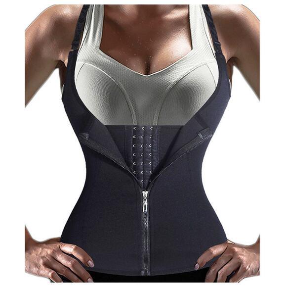 Bodysuit Women Slimming Zipper Waist Trainer Cinta Modeladora Hot Body Shaper Tummy Waist Cincher Tank Corrective Shapewear Tops
