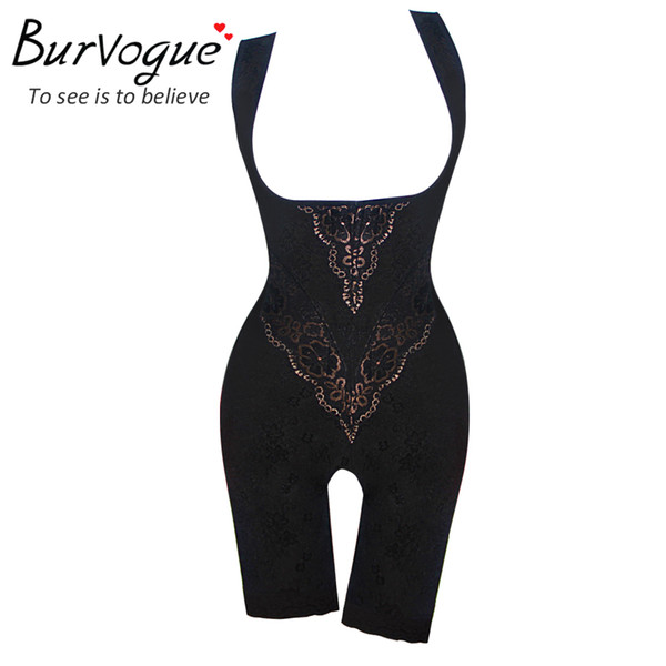Wholesale-Burvogue Hot Shapers Women Slimming Waist Shaper and Tummy Control Shapewear Zipper & Buckle Bodysuit Underwear Full Body