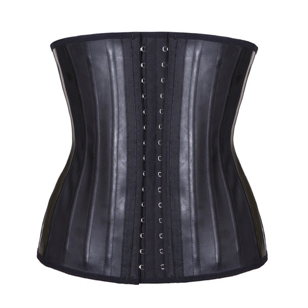 Rubber Corset 25 Steel Boned Abdomen Body Shapers Tight Abdomen Emulsion Bustiers And Corsets Waist Trainer For Women T8405