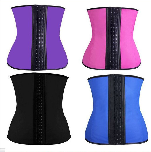 Free shipping Latex Waist Trainer Corset Plus Size Steel Bone Cincher Women Slim Body Shaper Girdles Underbust Corset Waist Trainer S-3XL