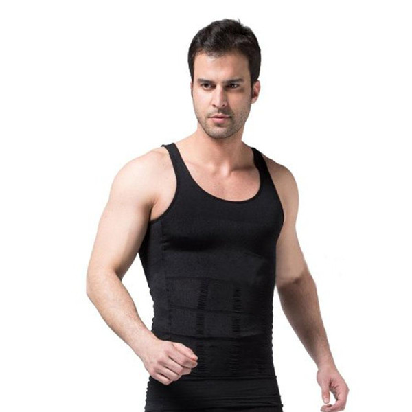 New Design Men's Vest Control Body Slimming Shaper Vest Hiding Belly Tummy Waist Girdle Shirt Underwear Shapewear S2858