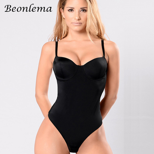 Beonlema Body Shaper Bodysuit Sexy Waist Trainer Slimming Underwear Corset Backless Push Up Black Bodysuit Shaperwear Women Tops