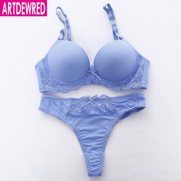 New 2019 Brand Sexy Seamless One Piece Intimates Bras & Brief Underwear For Womens Ladies Push Up Plunge Dress Bra Sets C19042401
