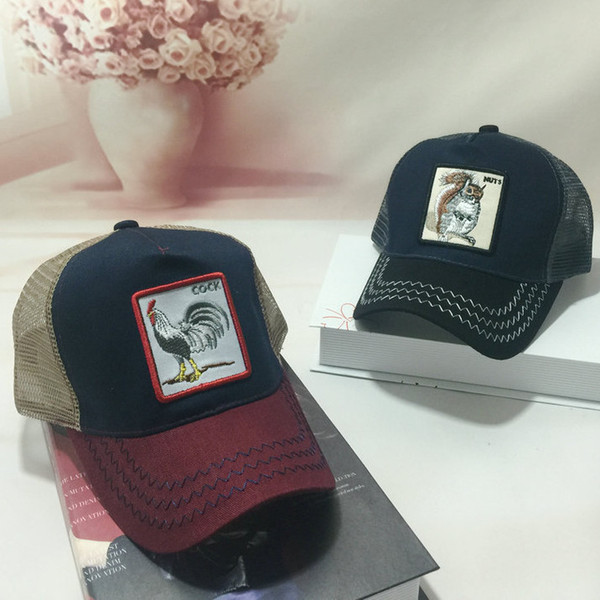 Summer Trucker Hat Snapbacks Animal Embroidery / Designer Curved Mesh Baseball Cap For Adults Mens Womens Sun Visor Wholesale