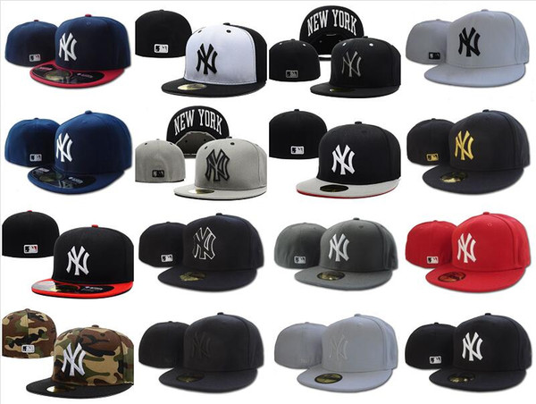 20 Colors NY Classic Team Navy Blue Color On Field Baseball Fitted Hats Fashion Hip Hop Sport ny Full Closed Design Caps Cheap Popular Hat