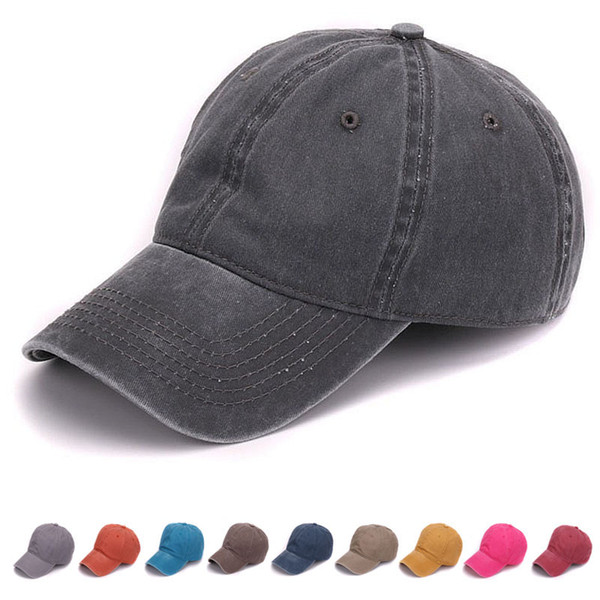 New Fashion Plain dyed sand washed soft cotton cap blank baseball caps dad hat no embroidery mens cap hat for men and women