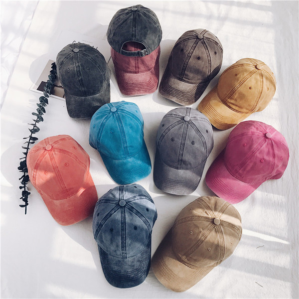 Vintage Washed Dyed Baseball Cap Low Profile Adjustable Unisex Classic Plain sport outdoor summer Dad Hat Snapback AAA1999