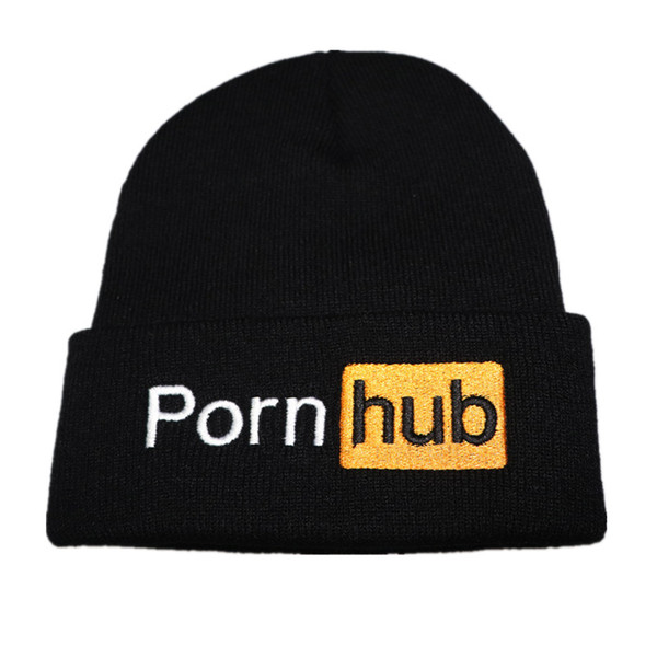 High quality embroiderycap Men Beanie hat Pornhub Hat Logo Winter Beanie Skullies Cap Men Women Warm Knit Beanie Black Hat Caps