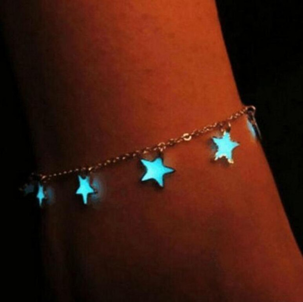 New Fashion Women Beautiful Luminous Glowing Stars Barefoot Sandal Anklet Bracelet Beach Chain Jewelry Gift Free Shipping