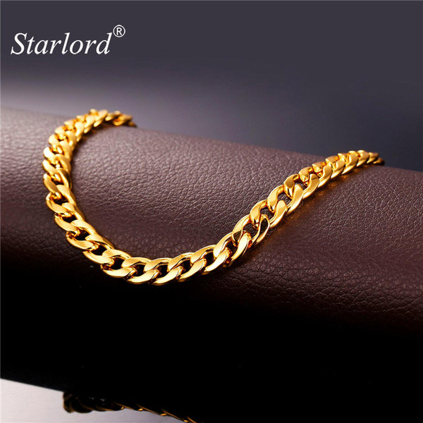 anklet Starlord Foot Jewelry Ankle For Women Gold Color Cuban Link Chain Anklet Bracelet On A Leg Barefoot Sandals A755