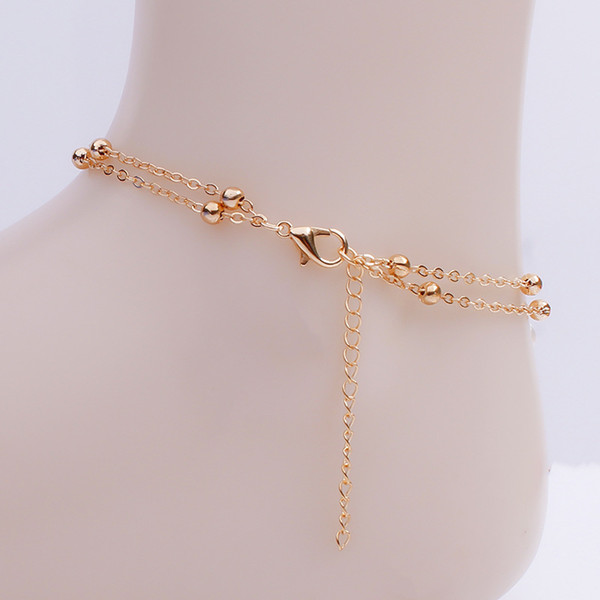 Hot fashion ladies anklet good luck infinity symbol pearl beach anklet handmade beaded multilayer anklet WCW354