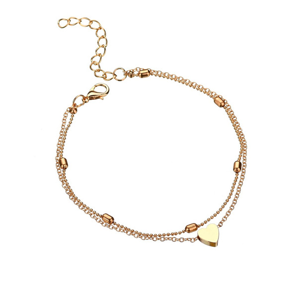 Double love beach Anklets peach heart