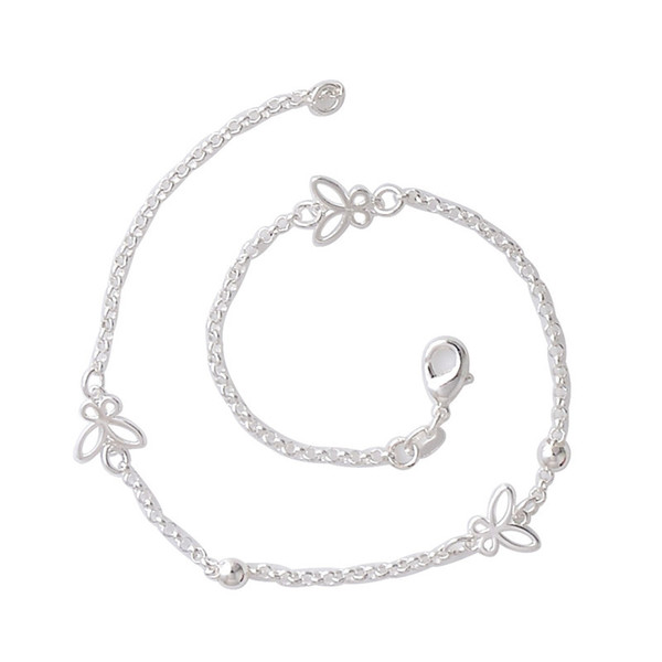 Free Shipping silver beautiful Butterfly Anklet Foot Chain Jewelry Anklets women cute Bracelet