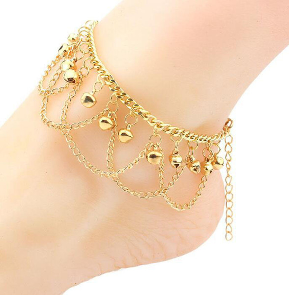 The Little Bell Anklet The Wave Shape Tassel Anklets Fashion Summer Beach Anklet Bracelet Foot Jewelry