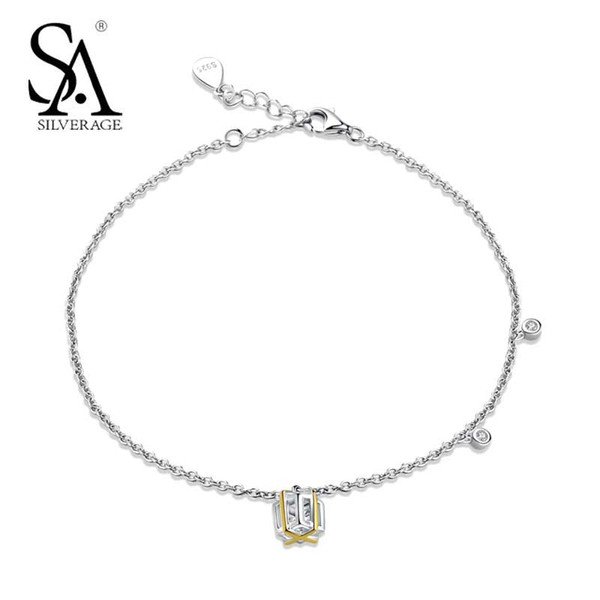 SA SILVERAGE Real 925 Sterling Silver Anklets for Women