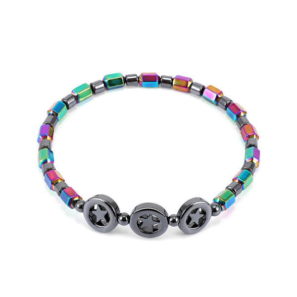 Beach Circle Stars Weight Loss ABColorful Stone Magnetic Therapy Anklet Slimming Health Care Jewelry