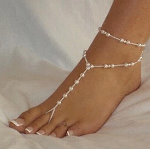 2018 Wedding Foot Chain Jewelry Anklet Chains Women Beach Imitation Pearl Barefoot Sandals Foot Jewelry Crystal Sandals Anklets Bracelet