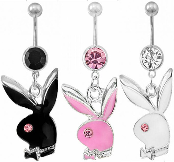 D0233 ( 3 colors ) nice styles Belly Button Navel Rings Body Piercing Jewelry Dangle Accessories Fashion belly pendant Charm Rabbit