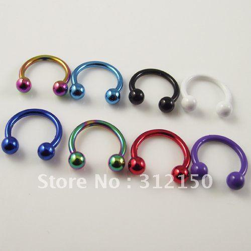 100pcs Belly Ring 16G Ball Circulars Horseshoes Eyebrow Rings Navel body piercing jewelry Navel Ring