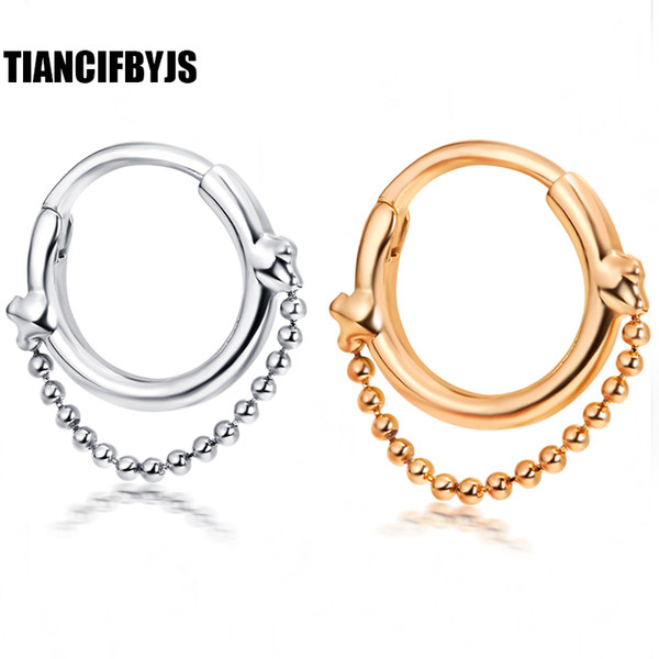 TianciFBYJS Crystal Piercing Nose Ring Hoop For Women Clip Body Jewelry Studs European & American Sexy Septum Tragus Earring