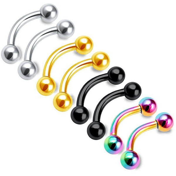 designer Hip hop jewelry Punk nose rings curved rod studs for eyebrow nail nose earrings wholesale hot fashion