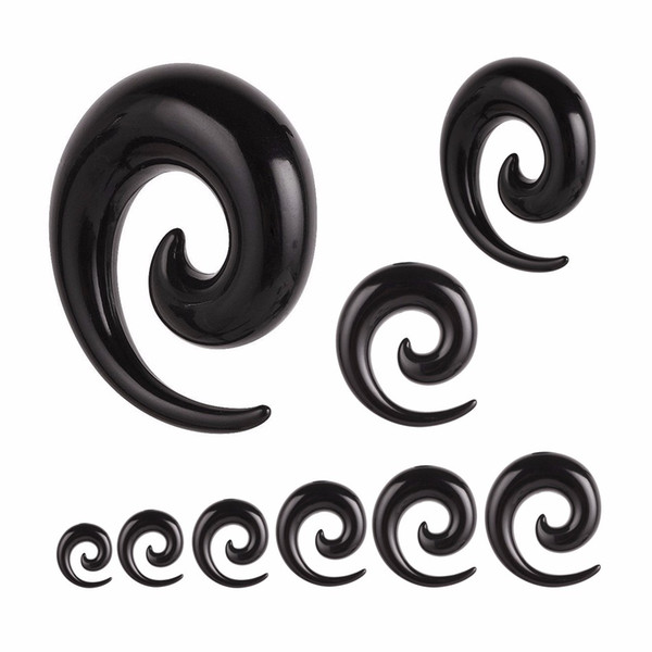 12PCS/Set mix 2-20mm Acrylic Spiral Taper Tunnel Ear Stretcher Plugs Expanders Body Jewelry Drop Ship tragus ear plugs flesh tunnel Piercing