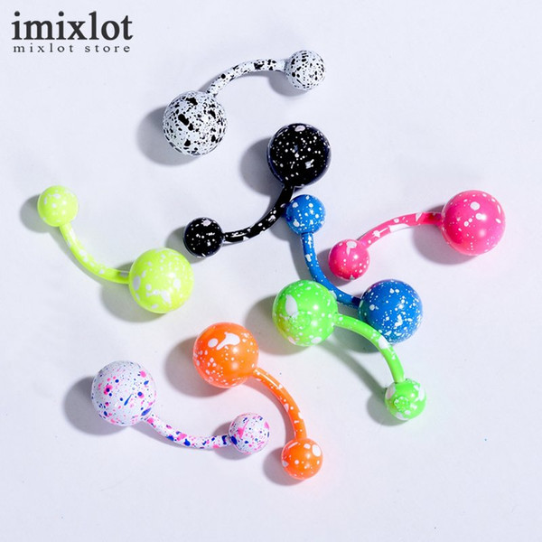 wholesale 40pcs/lot Mix Colors Sexy Dangle Belly Button Rings Belly Piercing Surgical Steel Body Jewelry Navel Piercing Rings