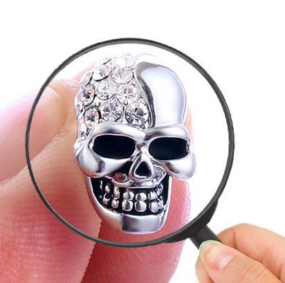 New 2016 latest gold earring designs Vintage smooth skulls earring with diamond stud unsex personality fashion earrings D029