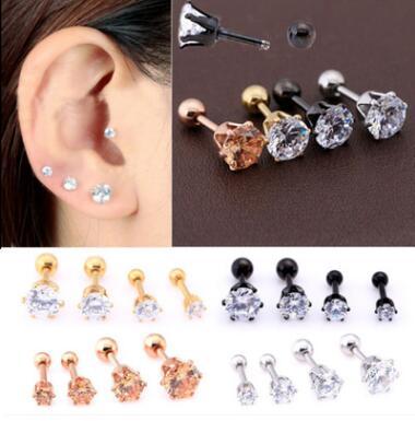 high-quality hot new stainless steel six claw earrings, ear bone nails, nose nail jewelry Punk Nose Rings Stainless Steel Nose Studs 4 Color