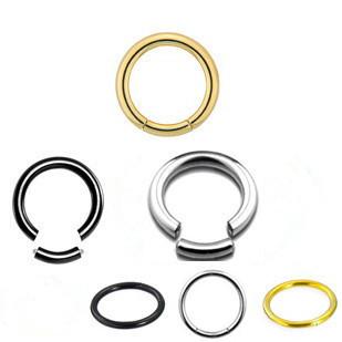 3 color Titanium Steel open nose hoop ring Piercing Segment Ring Body Jewelry wholesale