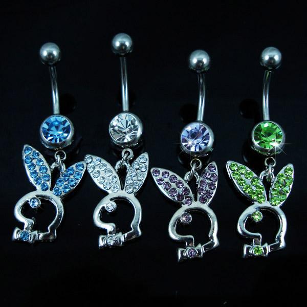 D0255 ( 6 colors ) piercing body jewelry Belly Button Navel Rings Body Piercing Jewelry Dangle Accessories Fashion Charm Rabbit 20 PCS