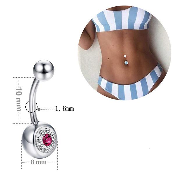 New European and American soft pottery set with drill navel nail navel ring crystal titanium steel navel button body piercing DHL SHIPPING