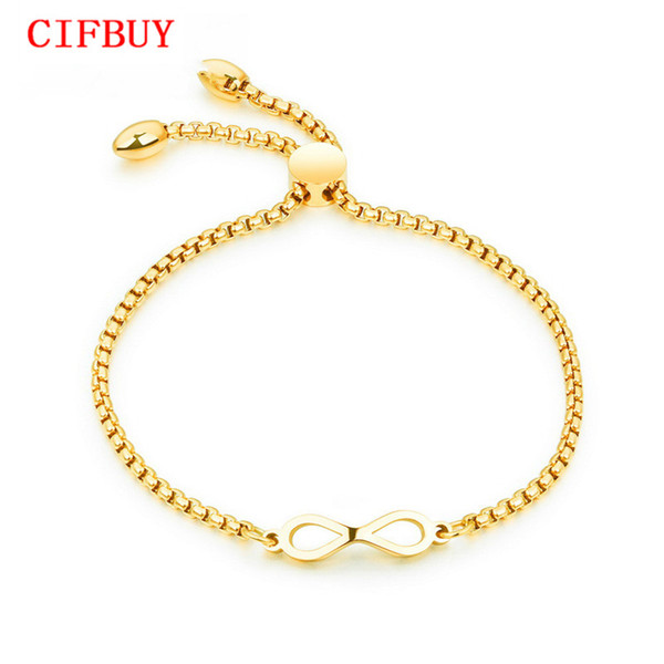 CIFBUY Bohemia Infinite Bracelet For Women Rose Gold / Gold /White Color Length Adjustable Female Box Chain Charm BraceletGS893