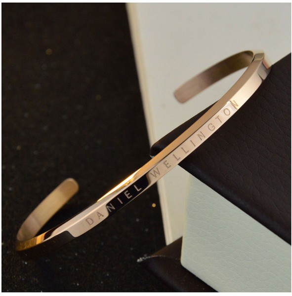 new DW Bracelets Cuff Rose Gold Silver Bangle 100% stainless steel Bracelet Women and Men Bracelet pulsera