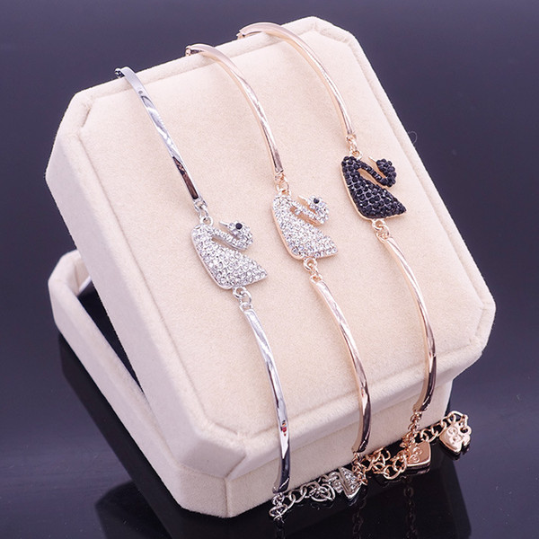 2018 Time-limited Promotion Gift Popular Korean Version of Swan Crystal Bracelet High-grade Fashion Luxury Suitable for Womens Jewelry