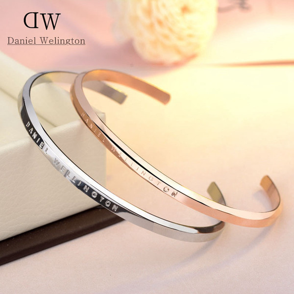 100% Stainless Steel DW Cuff Bracelets Luxury Design Rose Gold Silver Bracelets & Bangles For Women Men Pulsera Gift