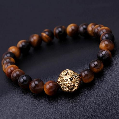 2016 bead Charm bracelet buddha bracelets paracord natural stone lion bracelet men pulseras hombre bracciali uomo mens bracelets