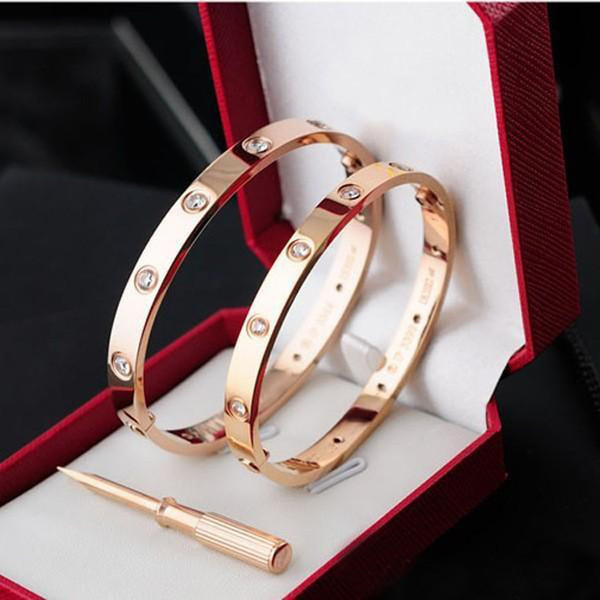 New Styles Fashion Bracelet Bangles 316L Titanium Steel Bangle Bracelets For Women And Men With Screws 3 Colour Select