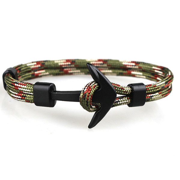 Popular Design Handmade Mens and Womens Paracord Anchor Bracelet Multi Colors Woven Bracelet for Wholesale 1 PCS