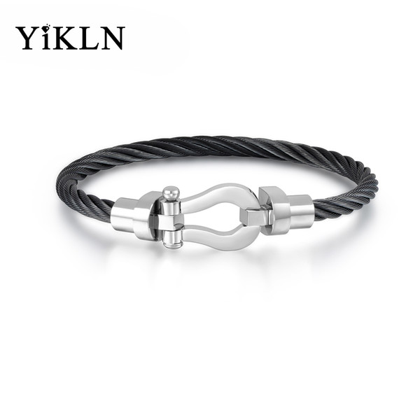 YiKLN Titanium Steel Unisex Lovey Bangle Classic Steel Wire Twist Cuff Wedding Bracelets & Bangles Jewlery For Women Men YB17024