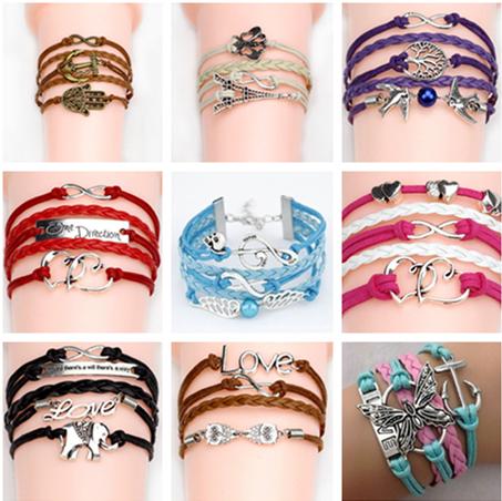 Infinity bracelets Jewelry fashion Mixed Lots Infinity Charm Bracelets Silver lots Style pick for fashion people