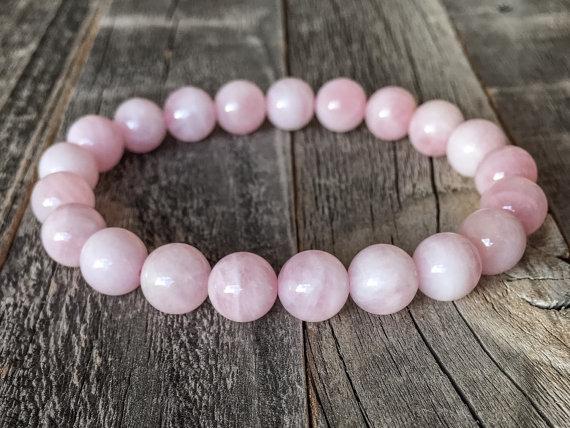 Rose Quartz Madagascar Rose Quartz Bracelet 8mm Stretch Bracelet Reiki Pink Bracelet