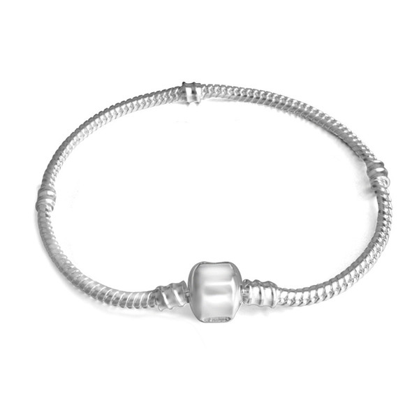 Wholesale 925 Sterling Silver Bracelets 3mm Snake Chain Fit Pandora Charm Bead Bangle Bracelet Jewelry Gift For Men Women