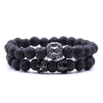 2PCS/set 2019 bead Charm bracelet buddha bracelets paracord natural stone lion bracelet men pulseras hombre bracciali uomo mens bracelets