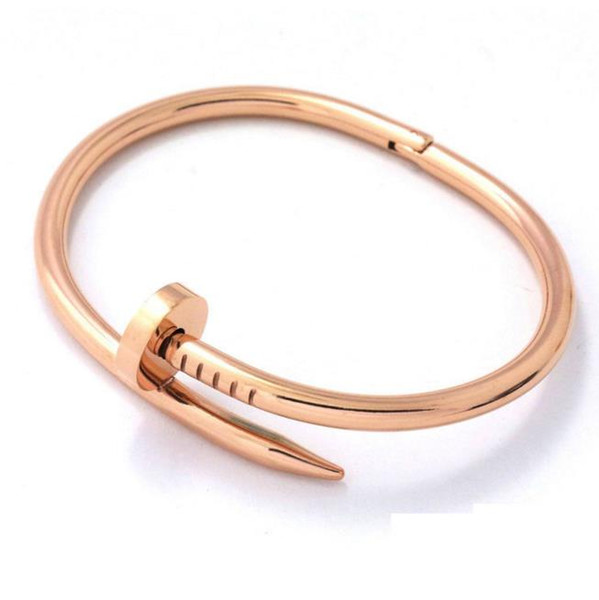 2016 Fashion Women Men Punk Jewelry Rose Gold Color Silver Rhinestone Cute Bracelet Open Cuff Bangles Bracelets