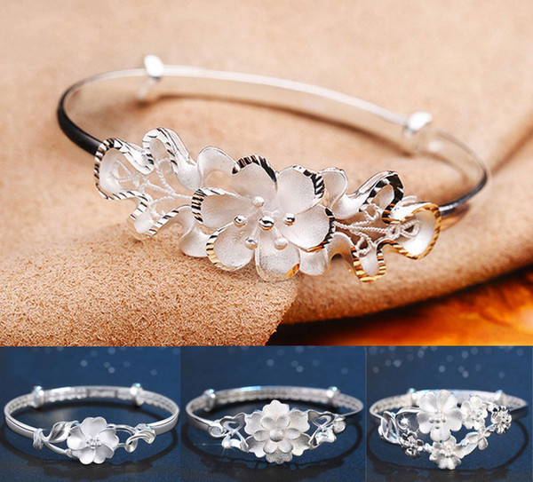 2019 New Rose Women Bangle 925 Sterling Silver Bracelet luxury brand Charms carter jewelry Rose Bangles for women