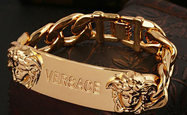 Newest gold color Bracelets Big brand style charm bracelet Medusa double head bracelet high quality plating color high-end 013